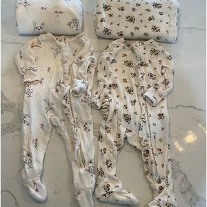 Angel Dear sleepers with matching swaddle blankets